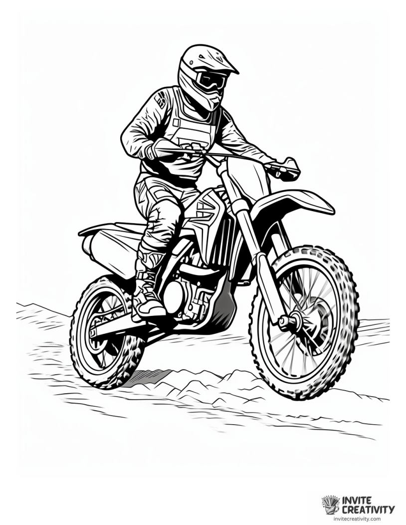 dirt bike drawing to color