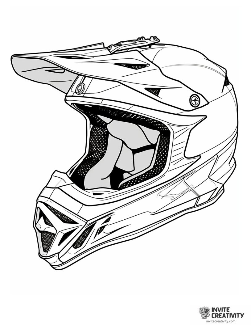 dirt bike helmet coloring page
