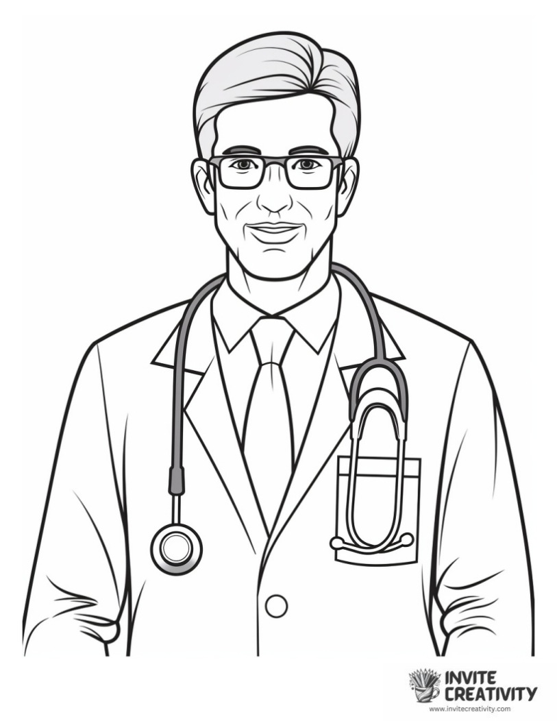 doctor job coloring book page