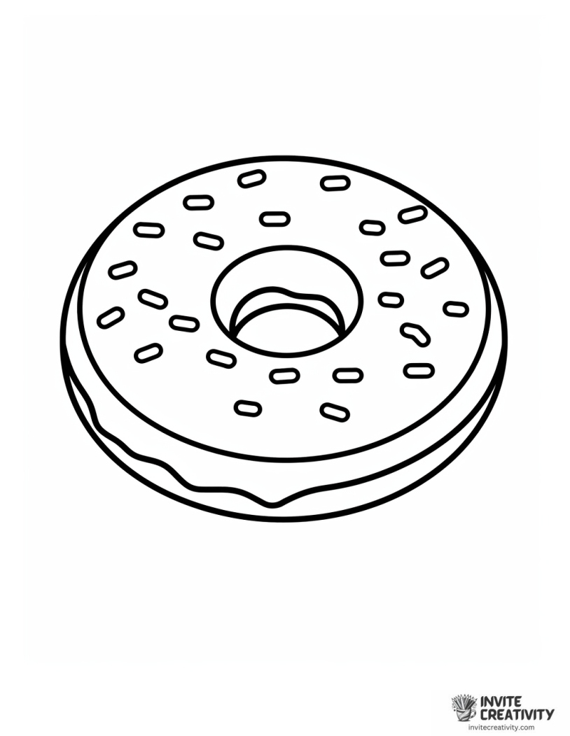 donut cartoon style coloring sheet