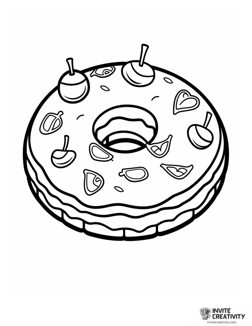 donut drawing to color