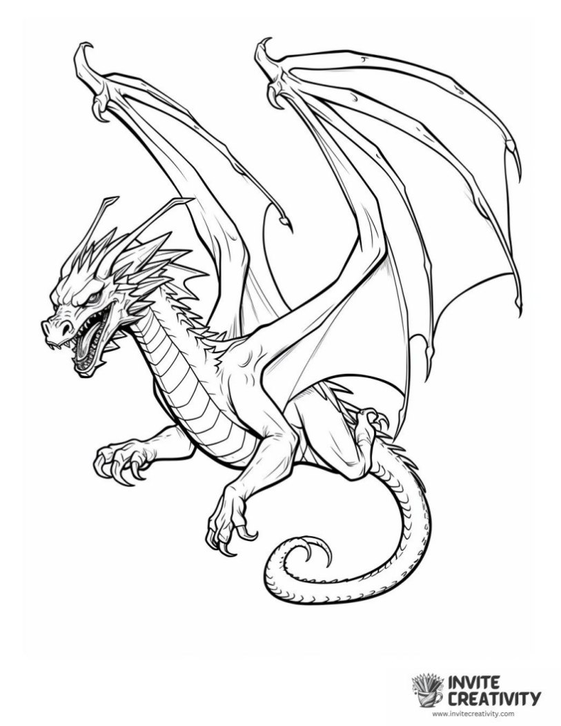 dragon flying at high speed to color