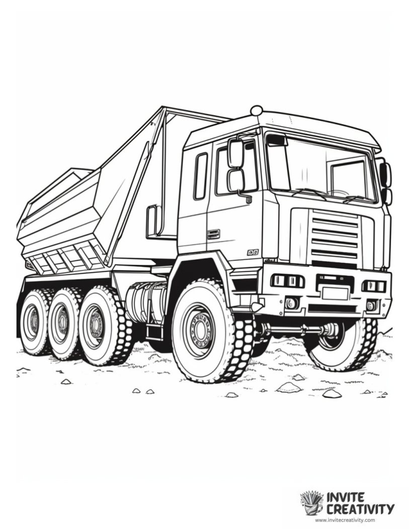 dump truck coloring page