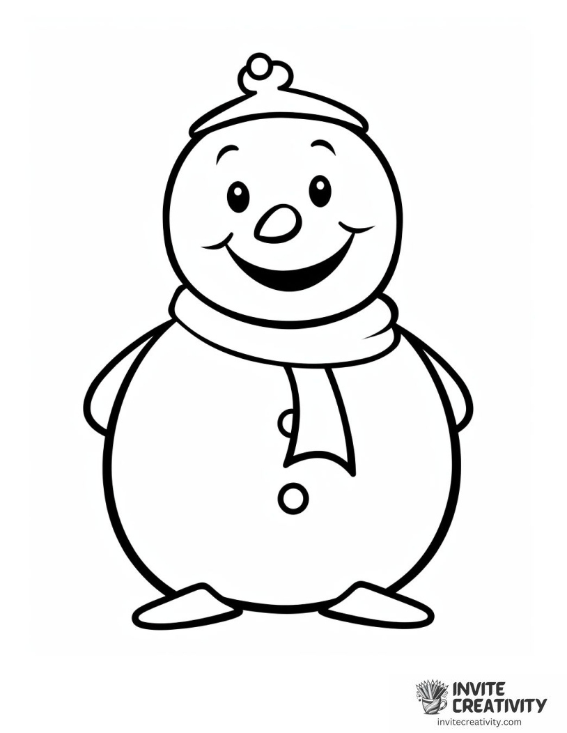 easy to color snowman drawing to color