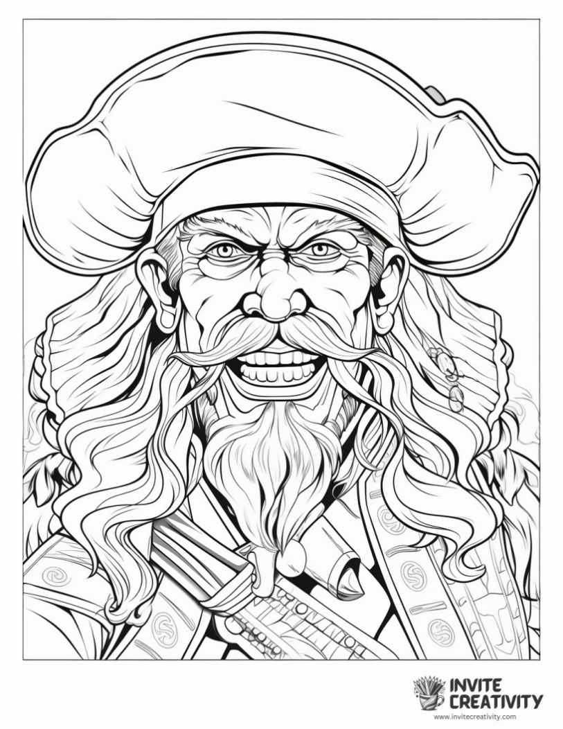 evil pirate captain coloring sheet
