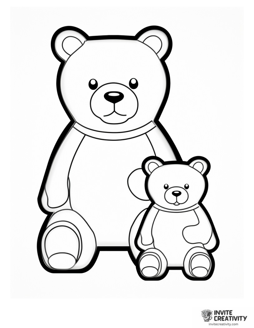 family of gummy bears coloring sheet