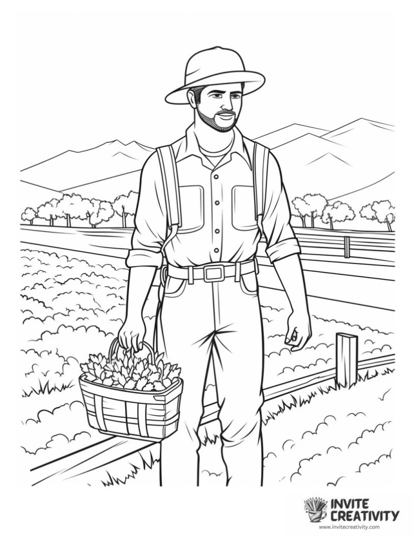 farmer job coloring sheet