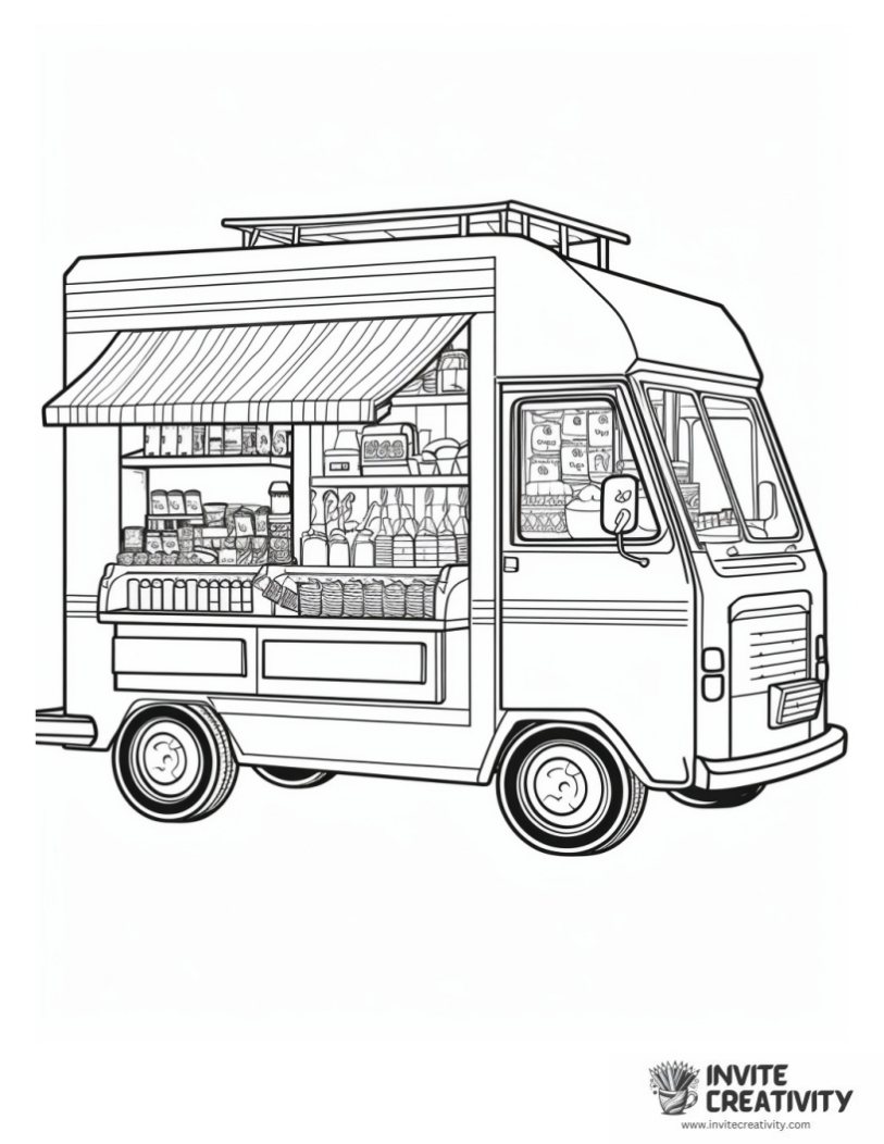 fast food truck to color