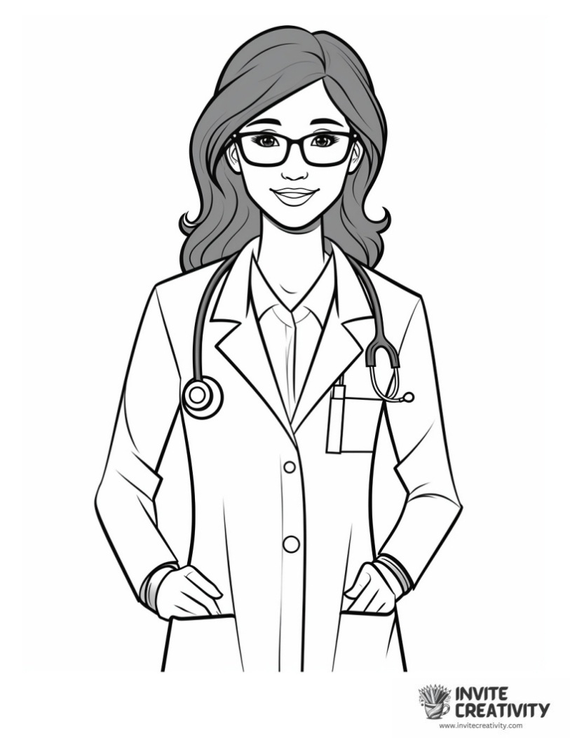 female doctor coloring page