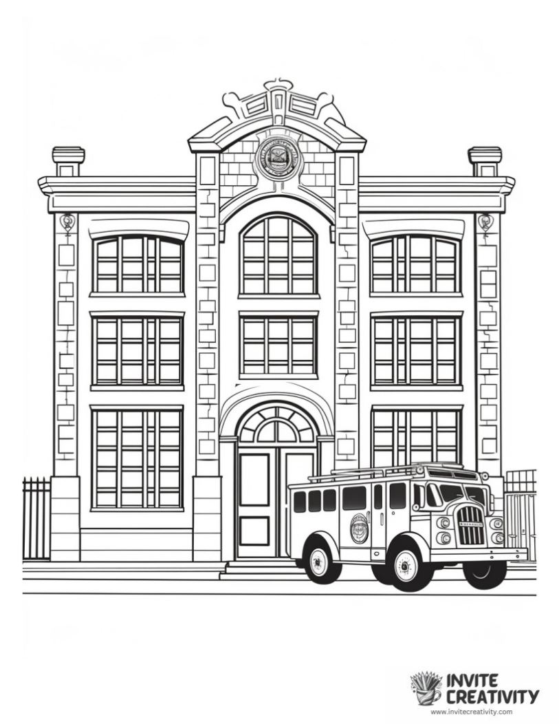 fire station coloring page