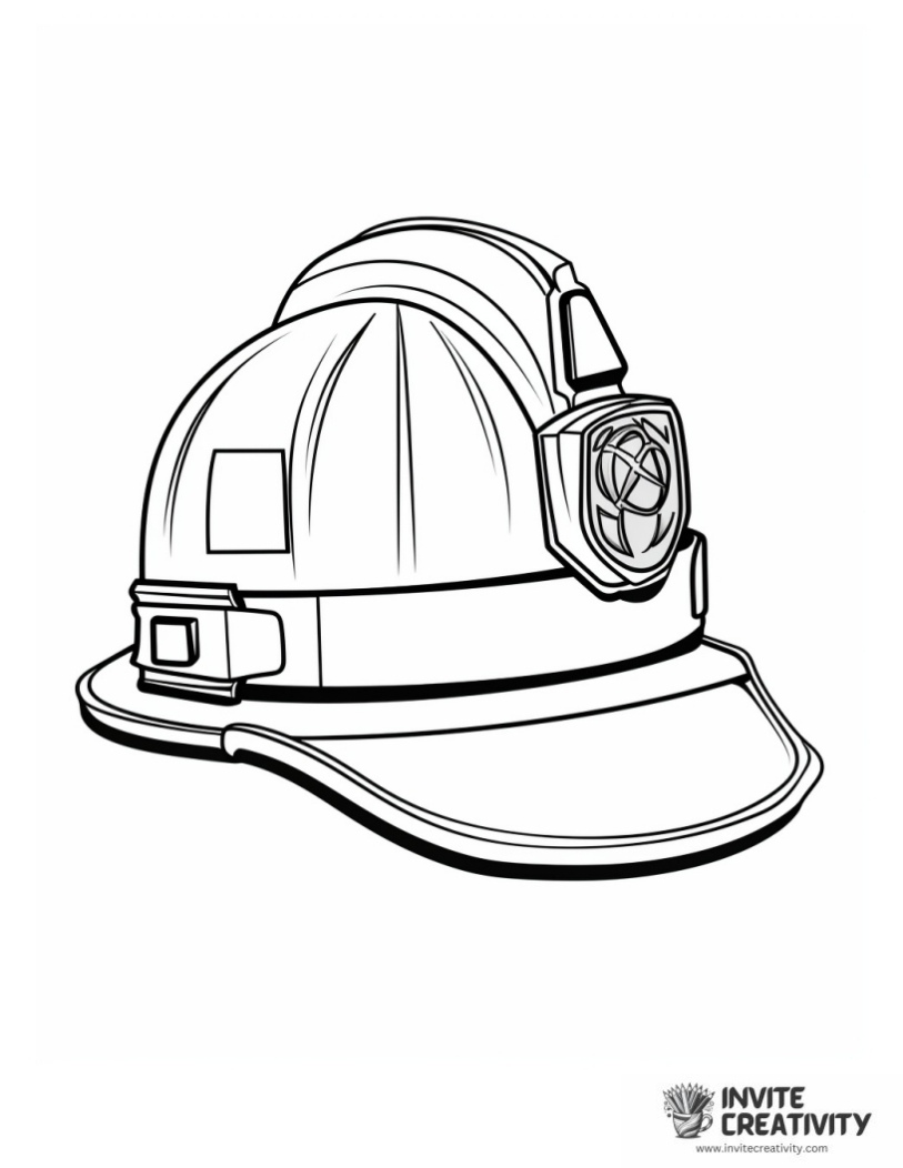 firefighter helmet coloring book page