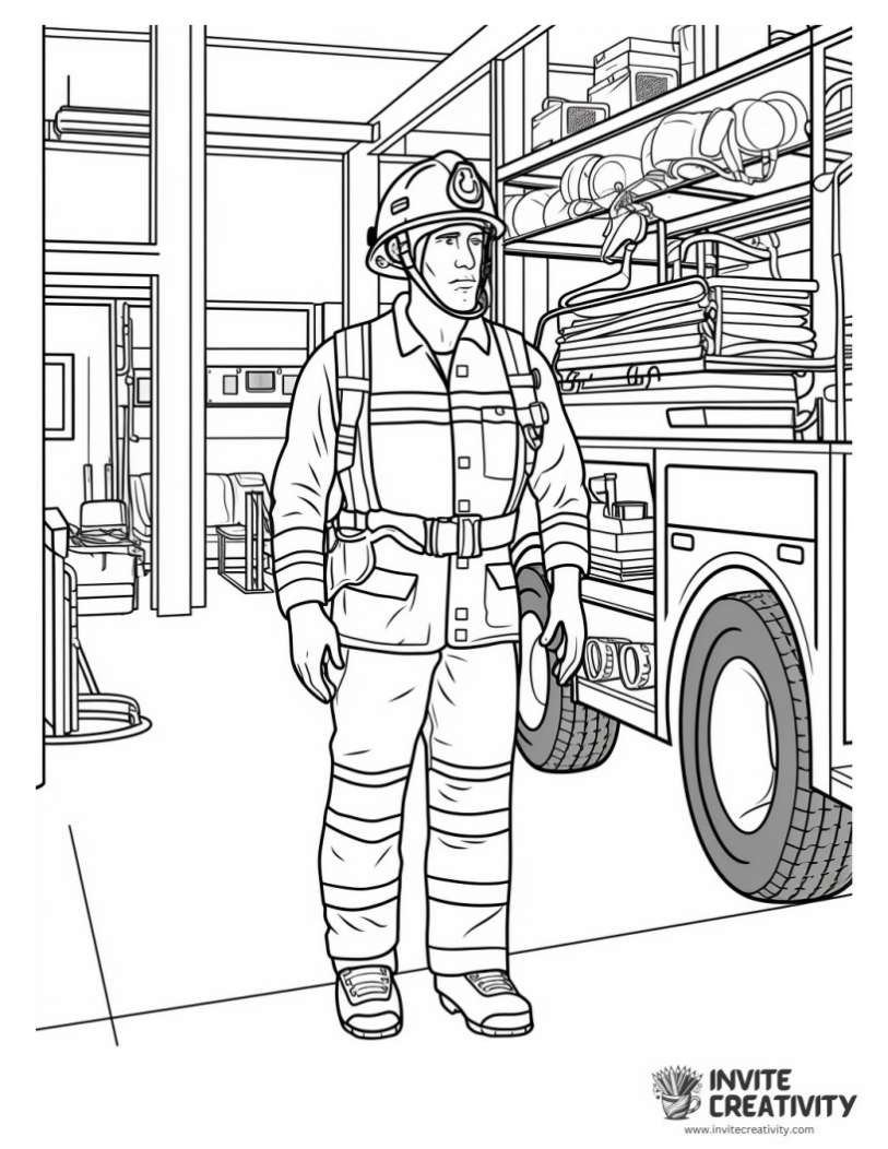 firefighter job to color