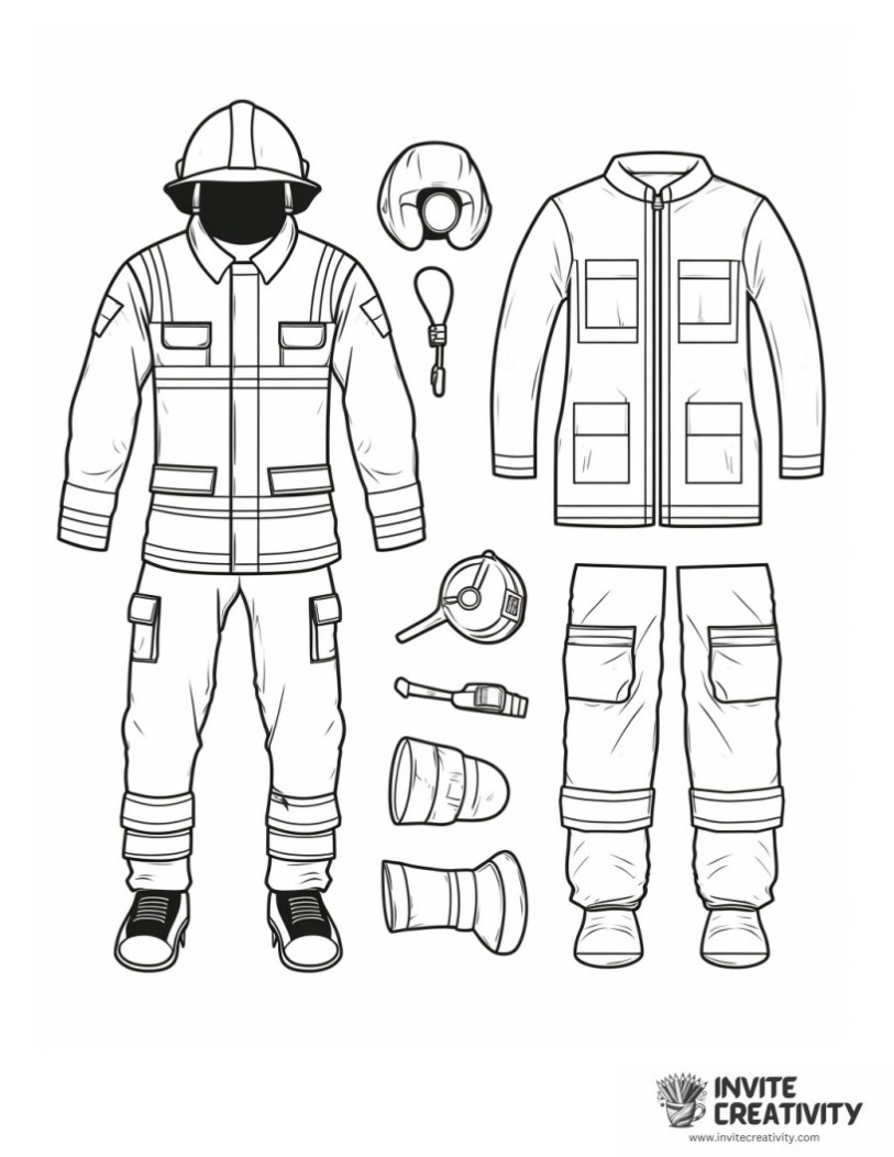 firefighter uniform coloring page