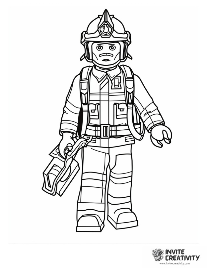 firefigther lego city coloring page