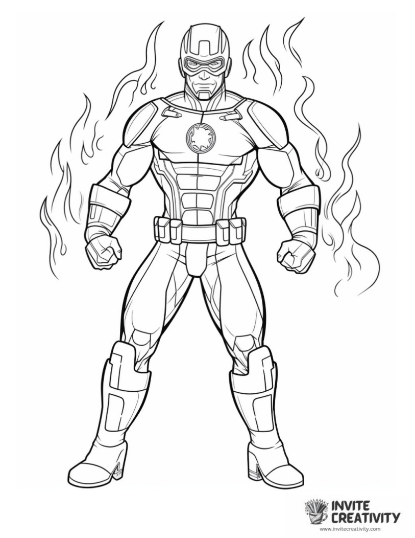 fireman super hero coloring page