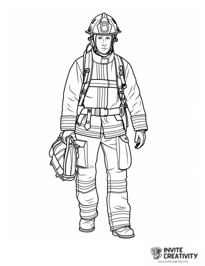fireman uniform coloring sheet