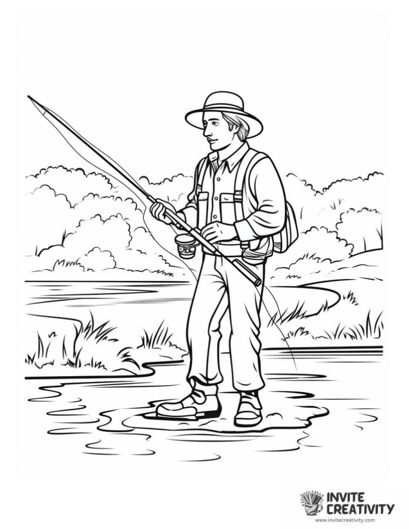 fishing coloring page