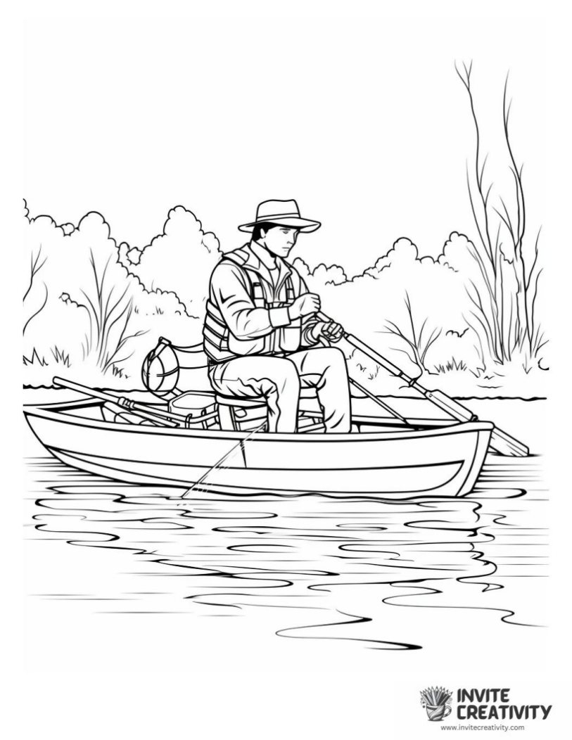 fishing sport drawing to color