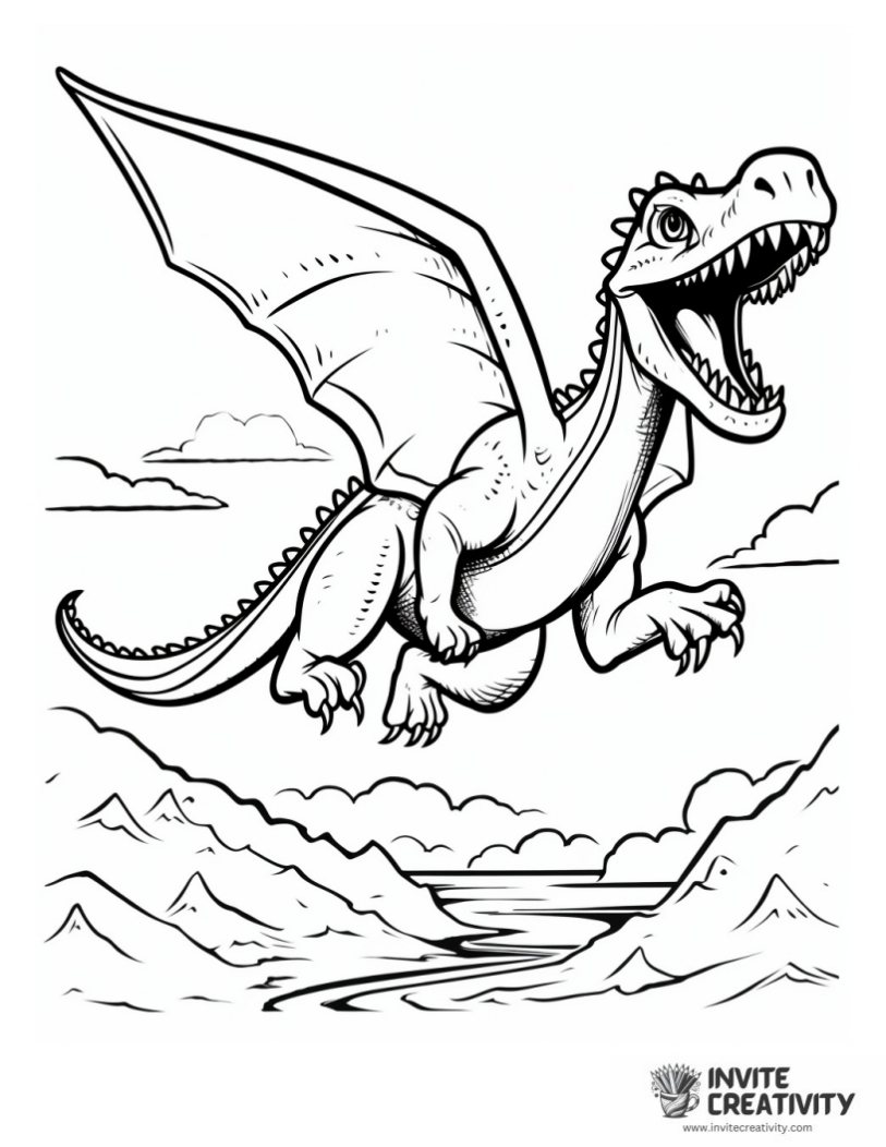 flying dinosaur to color