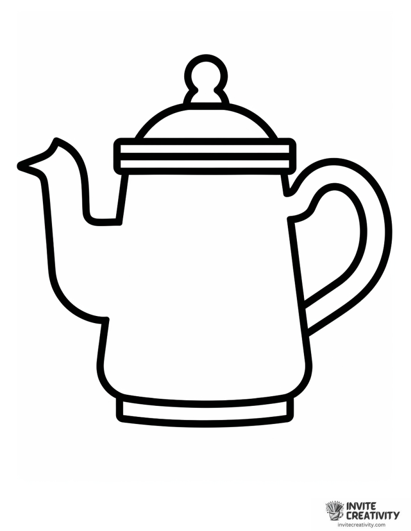 french press coffee maker drawing to color