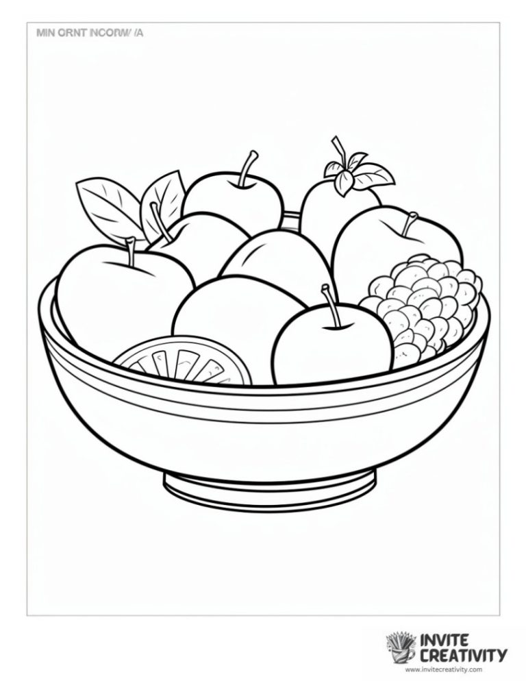 Fruit Coloring Pages Free Printable - Fruit Bowl Coloring Page 768x994