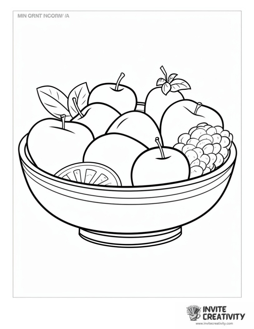 fruit bowl coloring page