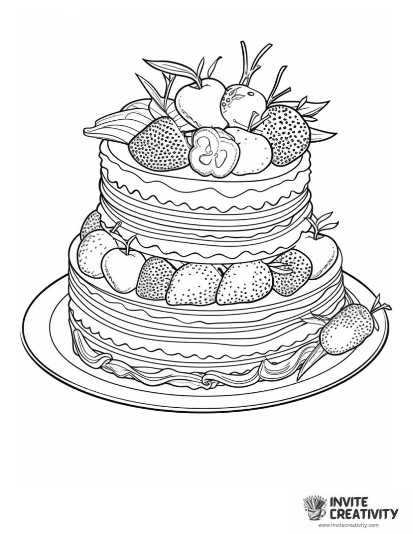 fruit cake dessert page to color