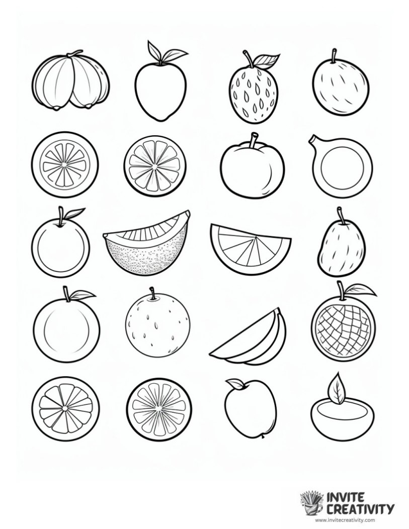 fruits coloring page