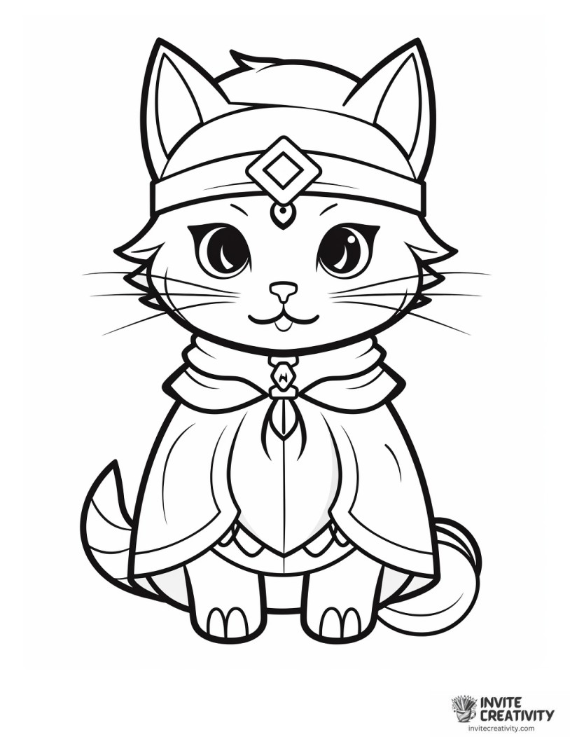 funny cat witch coloring sheet