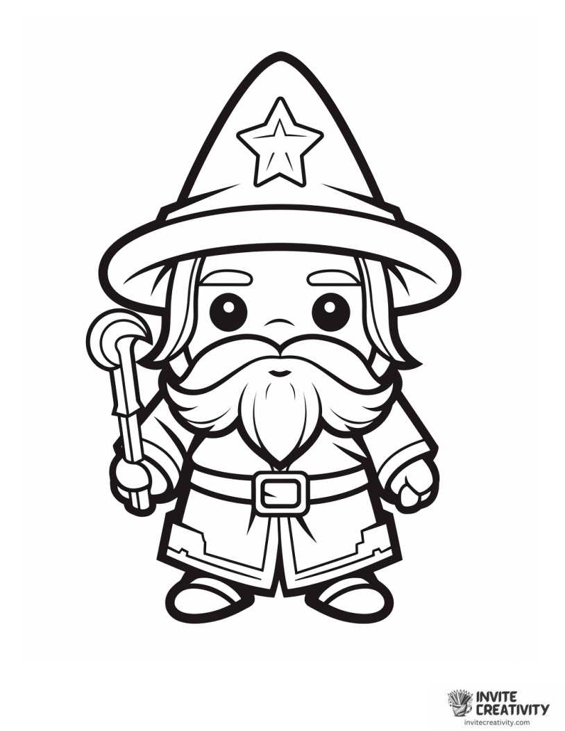 funny wizard to color