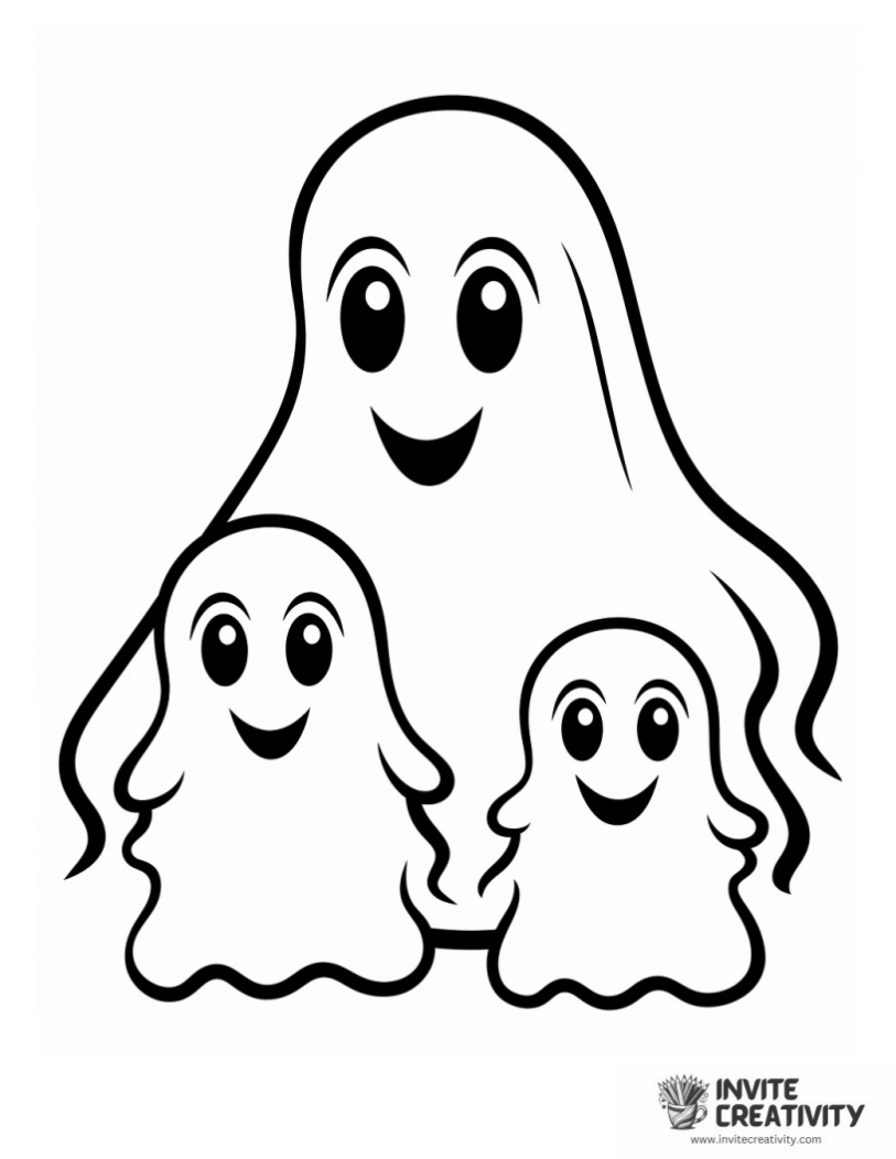 ghost family Coloring page