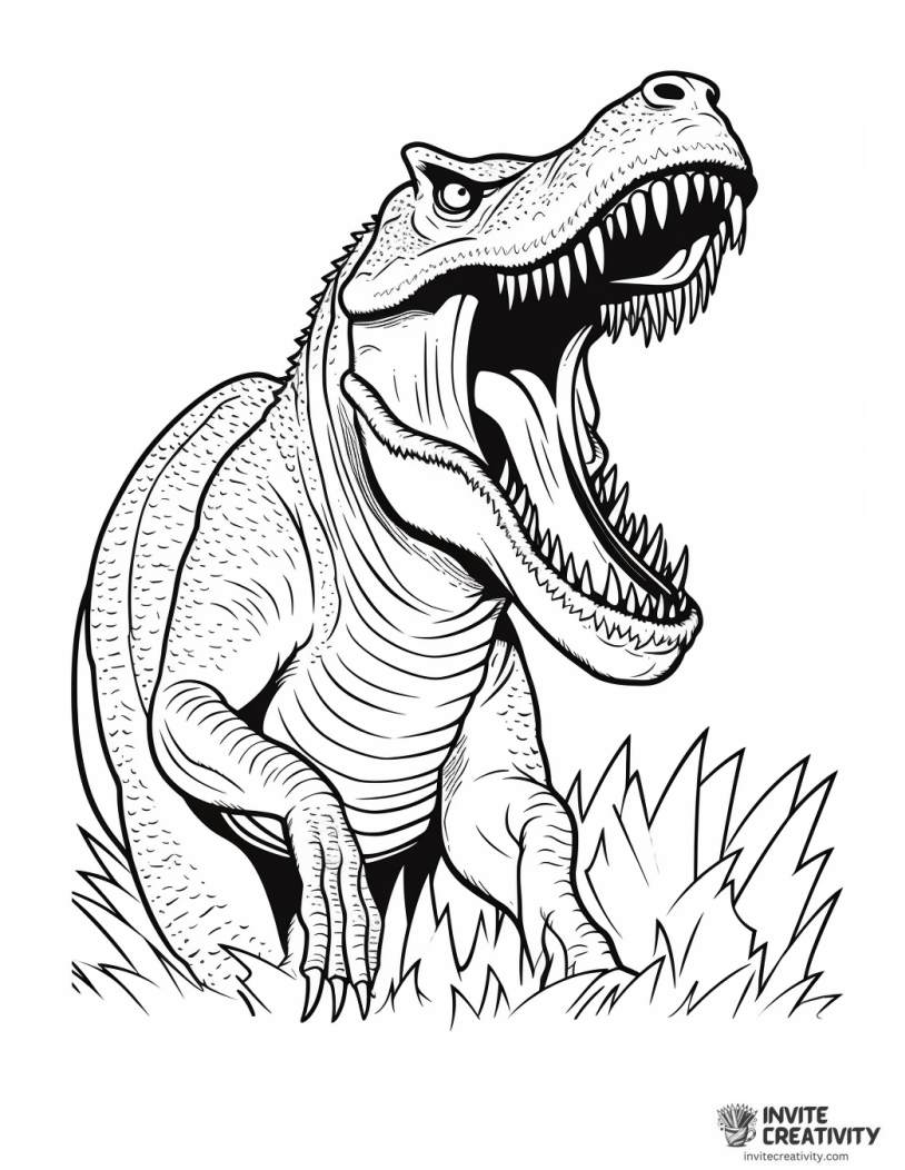 giganotosaurus roaring coloring page