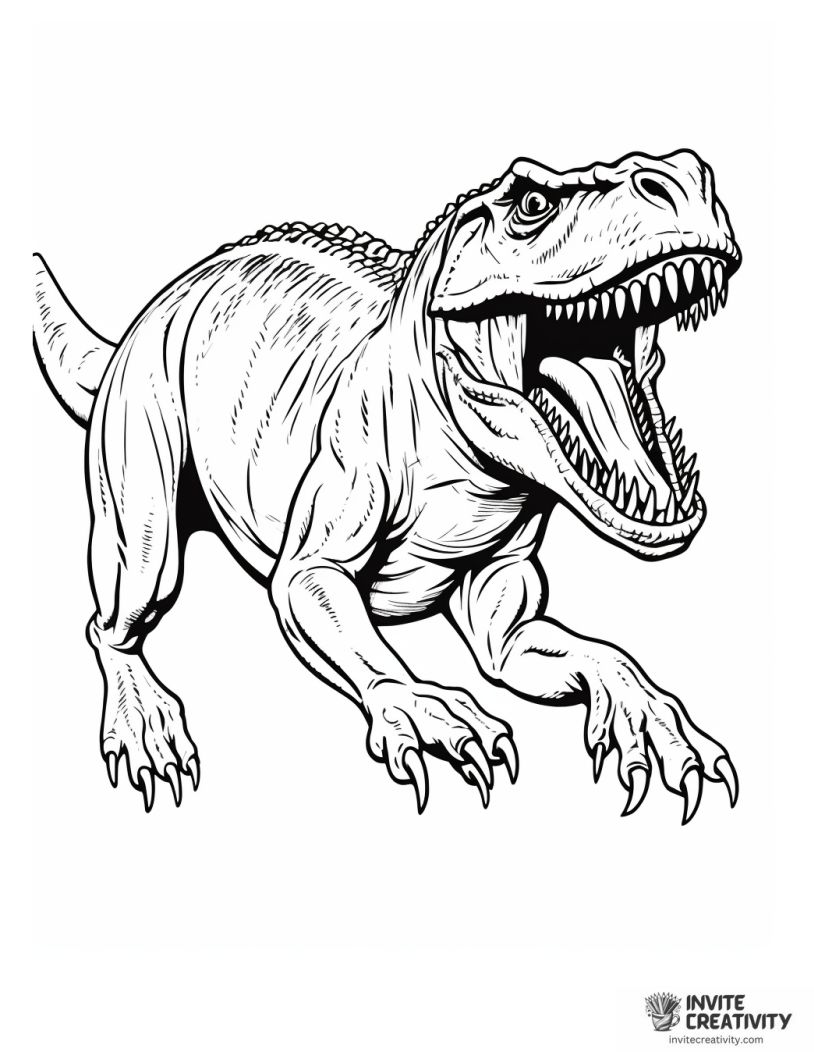 giganotosaurus running coloring page