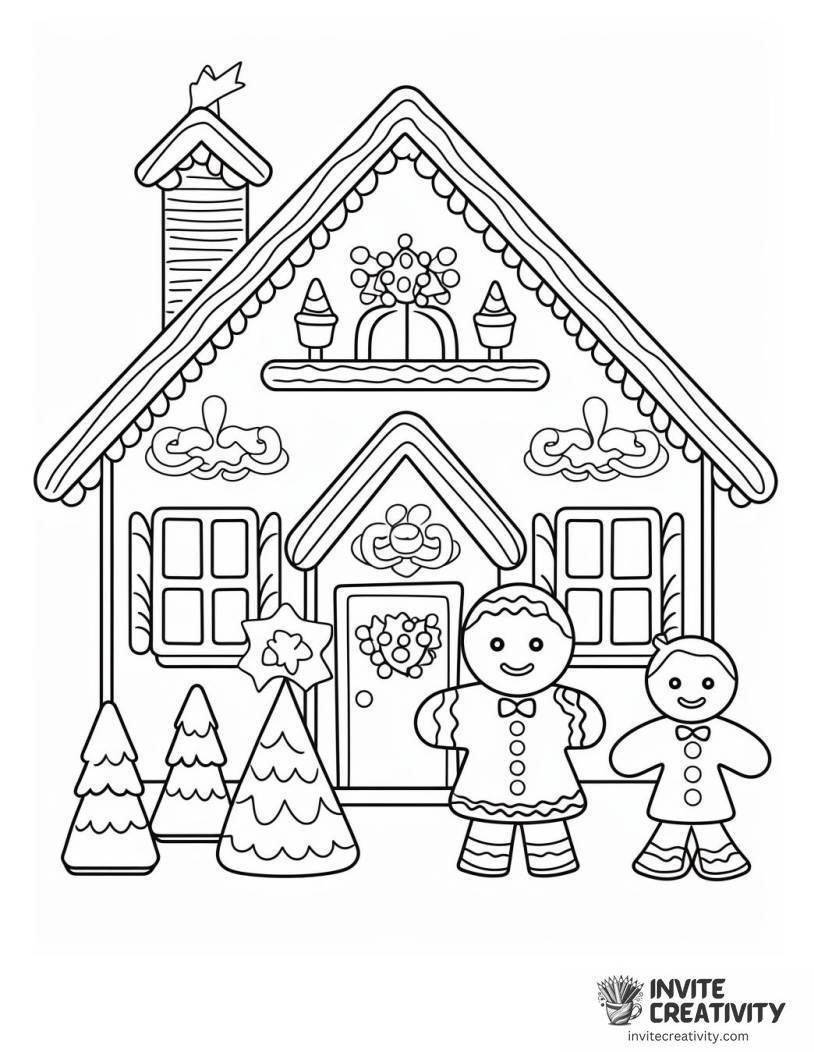 gingerbread family Coloring page