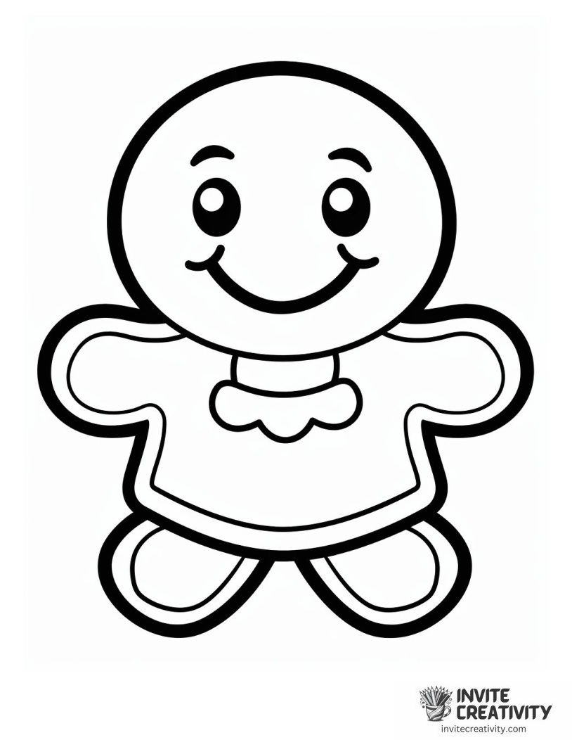 gingerbread man funny cute Coloring page of
