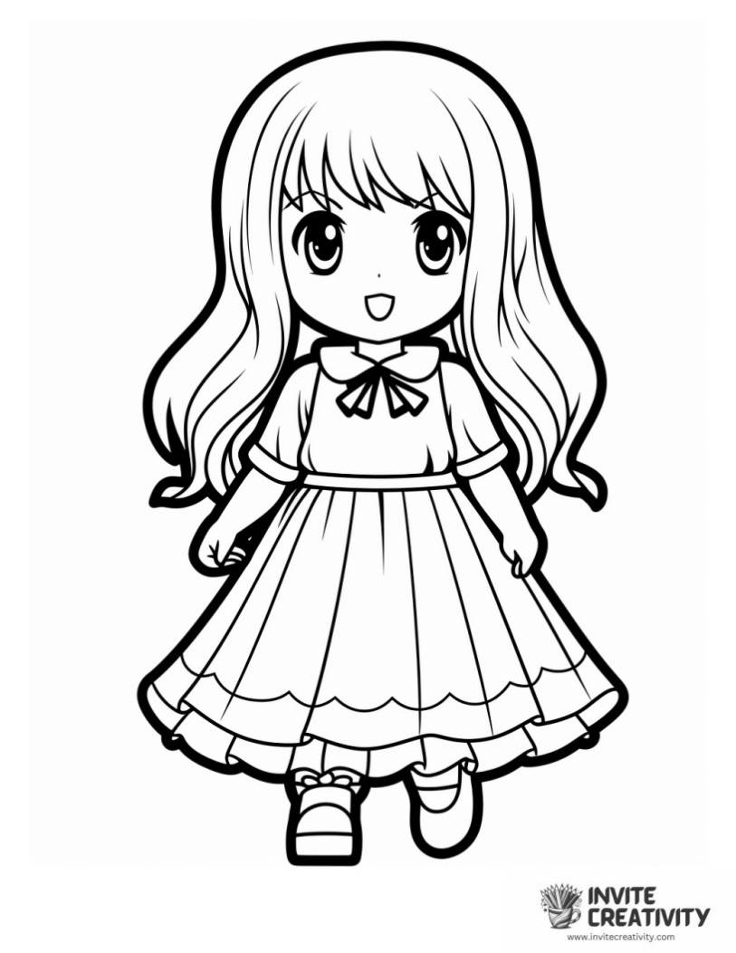 girl ghost Coloring sheet