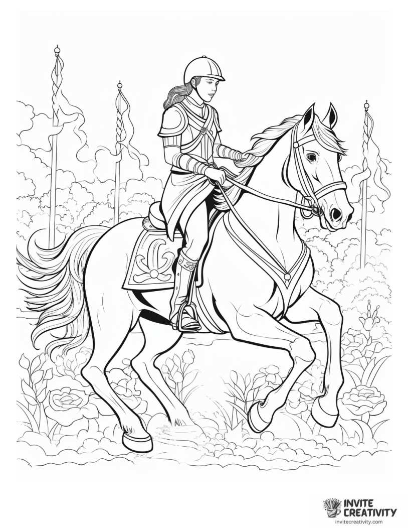 girl knight coloring page