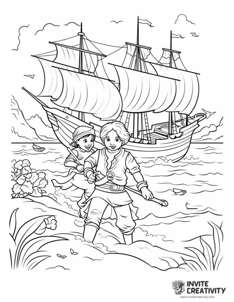 girl pirates coloring page