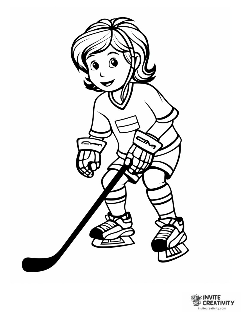 girl playing hockey