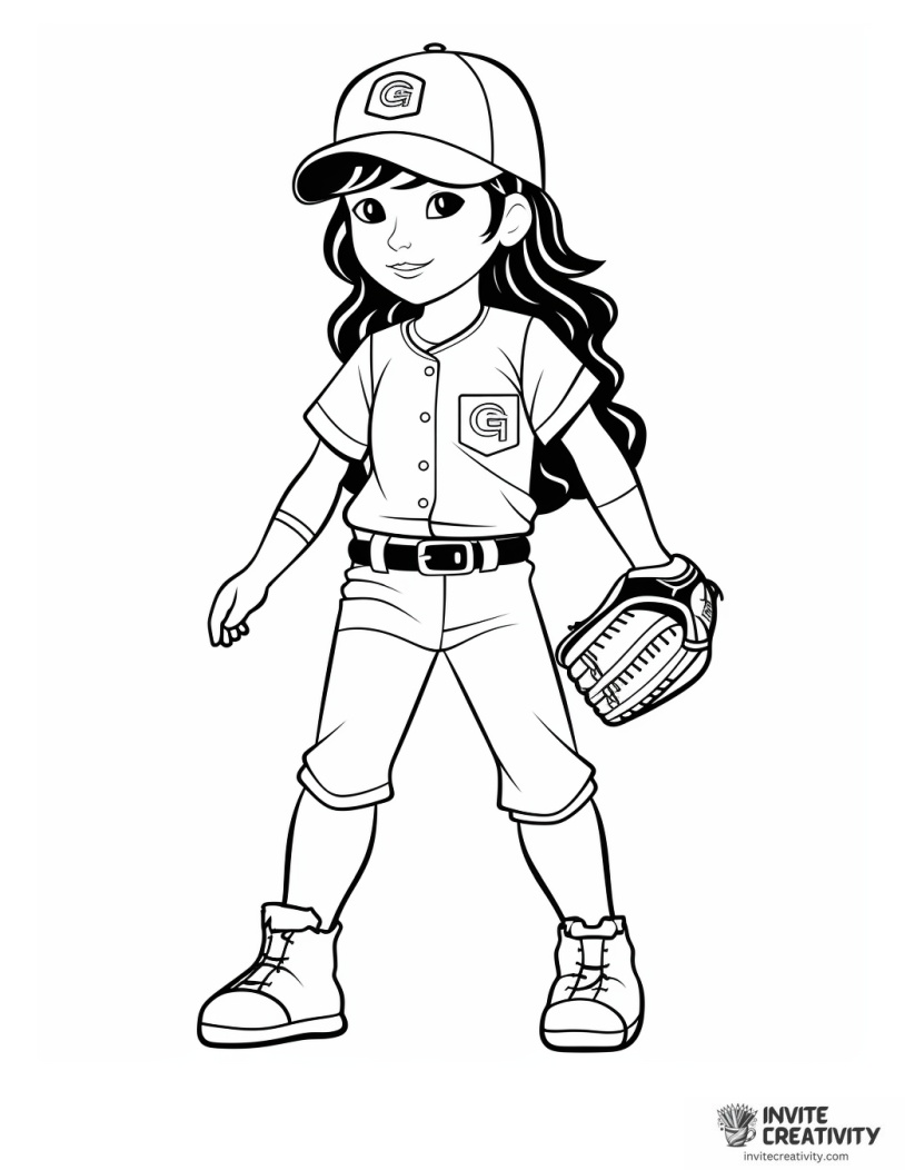girl playing softball