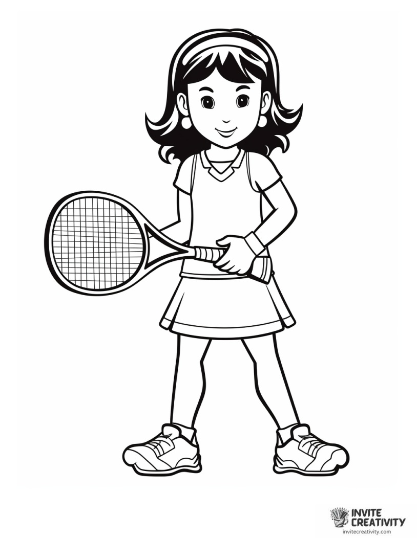 girl tennis player to color