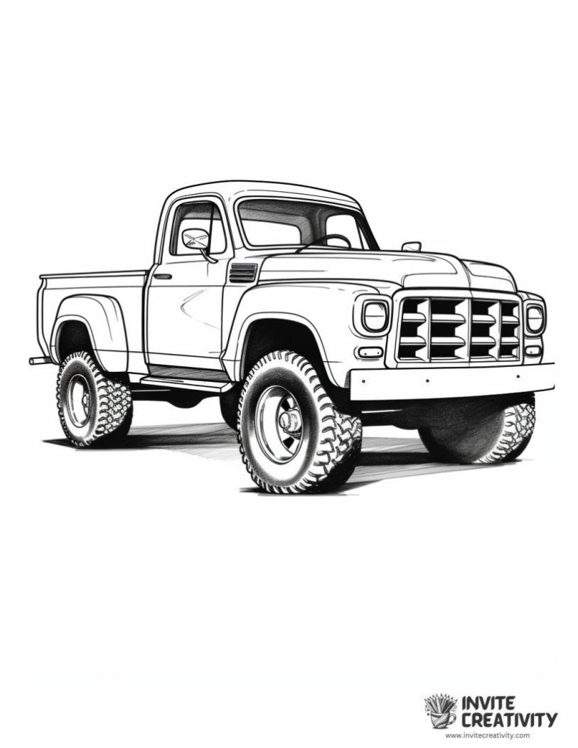 gmc truck drawing to color