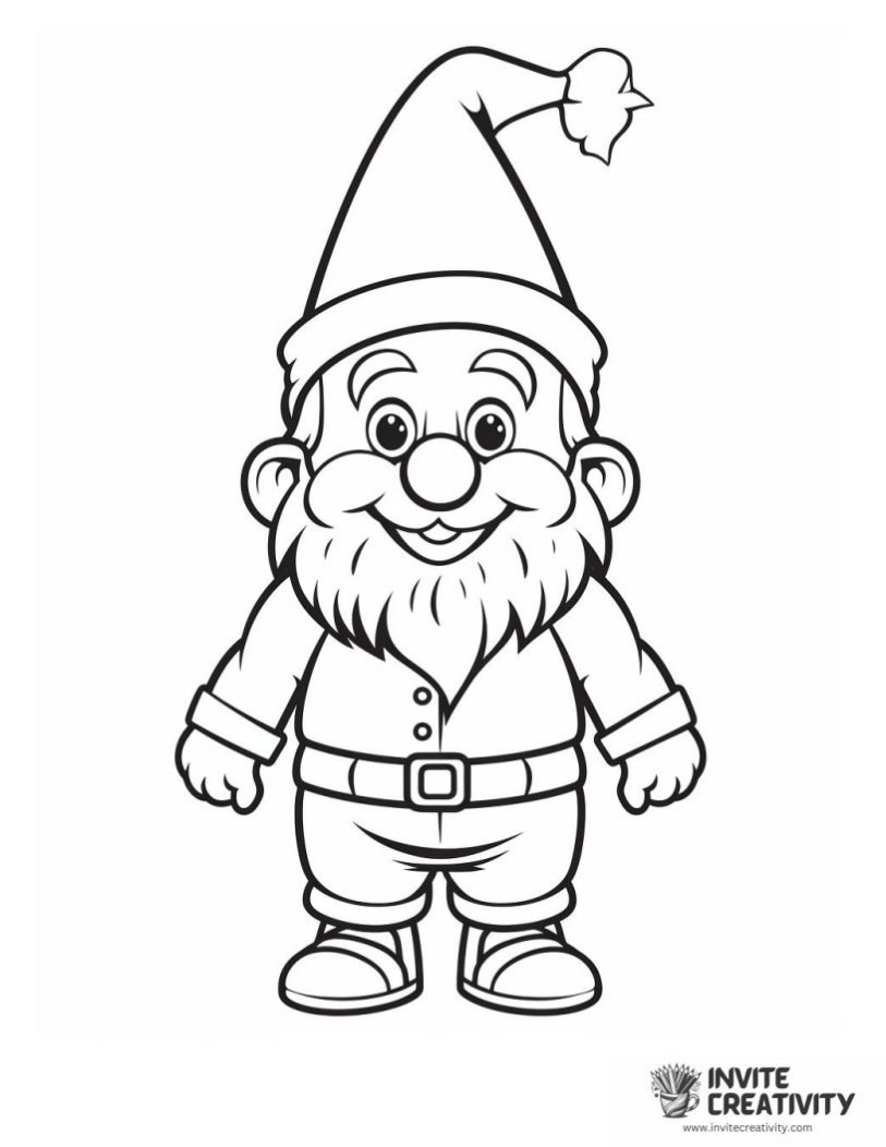 gnome coloring book page
