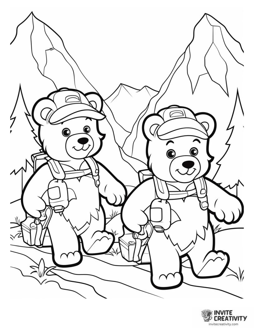 gummy bears together drawing to color