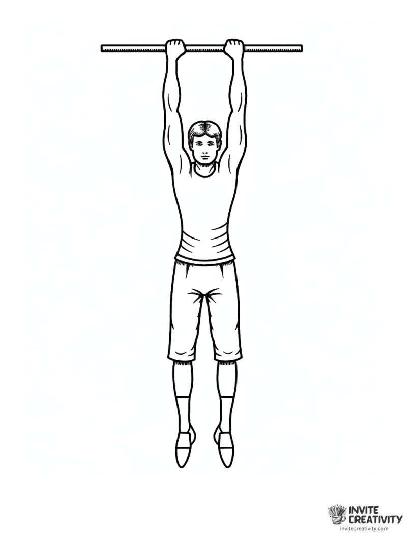 gymnast handstand drawing to color