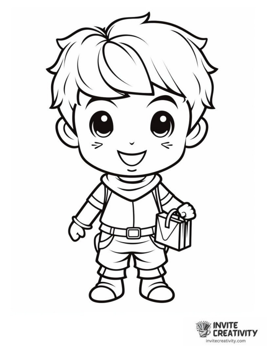 Happy Christmas Elf Coloring Sheet of
