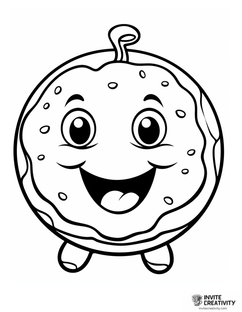 happy donut coloring page