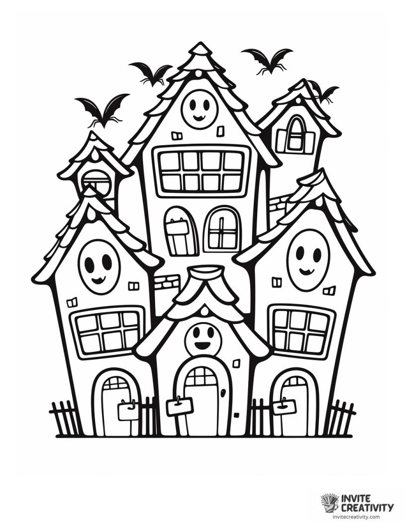 haunted house easy to color