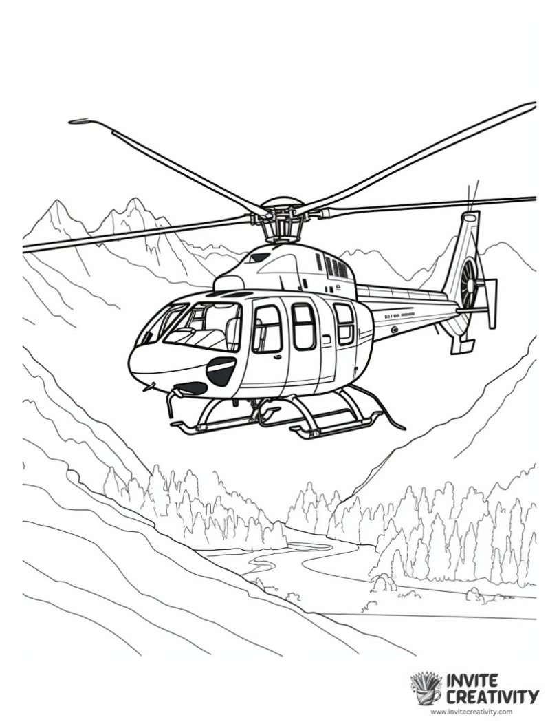 helicopter mountain rescue outline