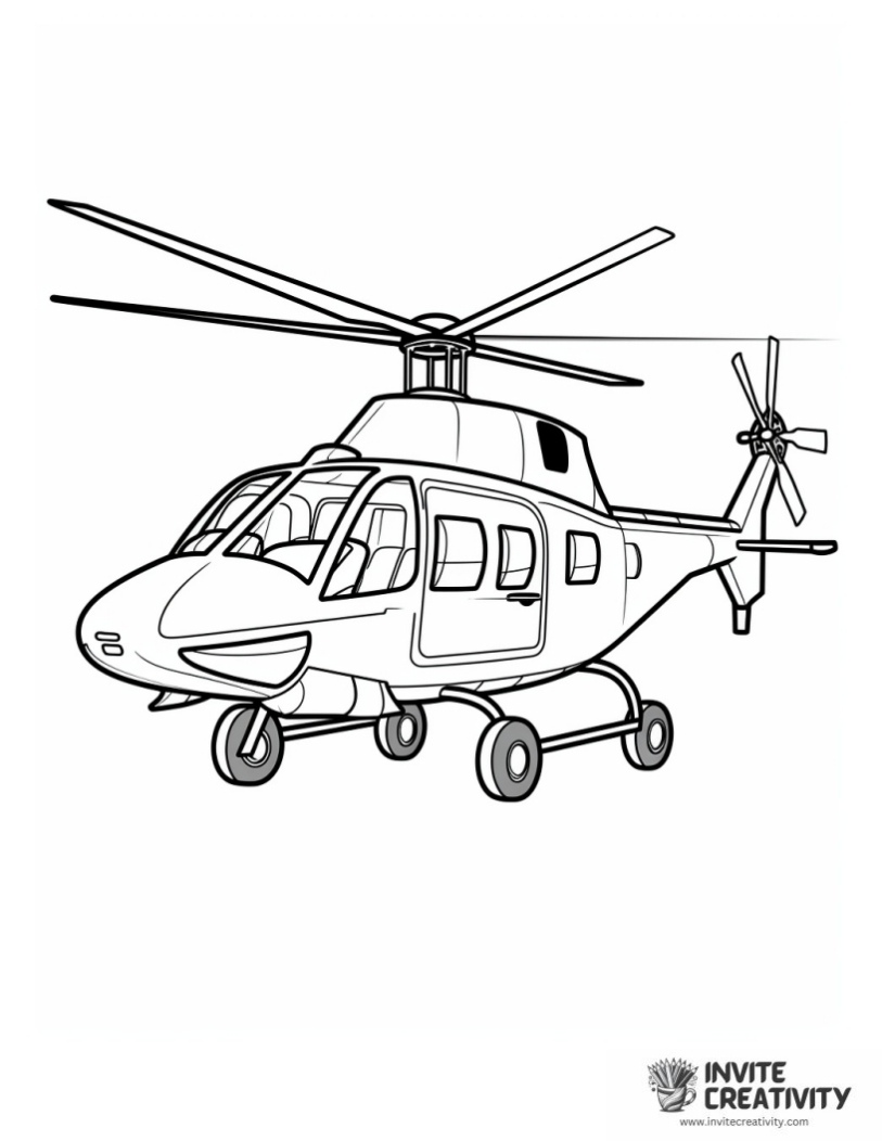 helicopter simple to color